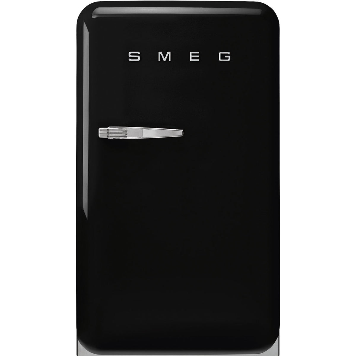 SMEG 50's Retro Style FAB10 Mini Fridge with Internal Freezer Compartment - Black, Right Hinge