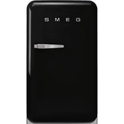 SMEG 50's Retro Style FAB10 Mini Fridge with Internal Freezer Compartment - Black, Right Hinge