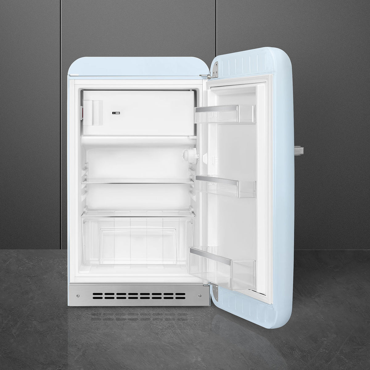 SMEG 50's Retro Style FAB10 Mini Fridge with Internal Freezer Compartment - Pastel Blue, Right Hinge