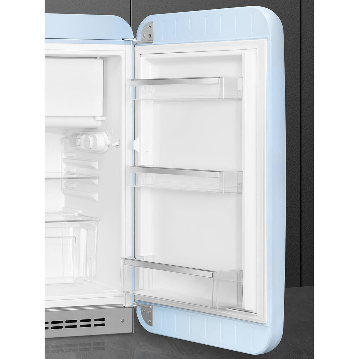 SMEG 50's Retro Style FAB10 Mini Fridge with Internal Freezer Compartment - Pastel Blue, Right Hinge