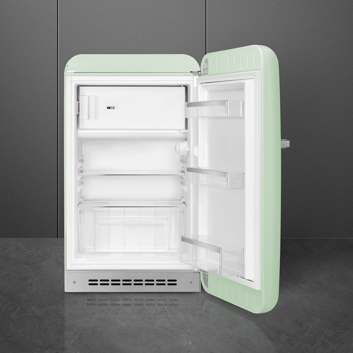 SMEG 50's Retro Style FAB10 Mini Fridge with Internal Freezer Compartment - Pastel Green, Right Hinge