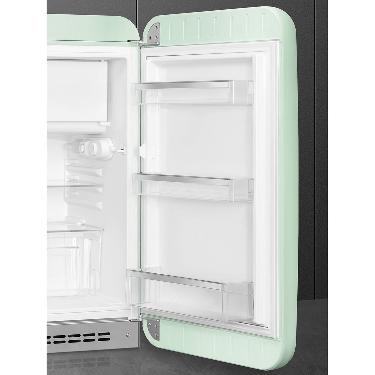 SMEG 50's Retro Style FAB10 Mini Fridge with Internal Freezer Compartment - Pastel Green, Right Hinge