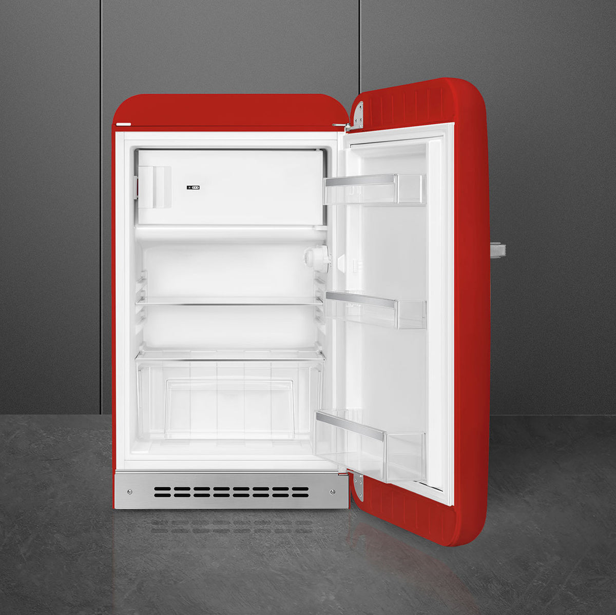SMEG 50's Retro Style FAB10 Mini Fridge with Internal Freezer Compartment - Red, Right Hinge