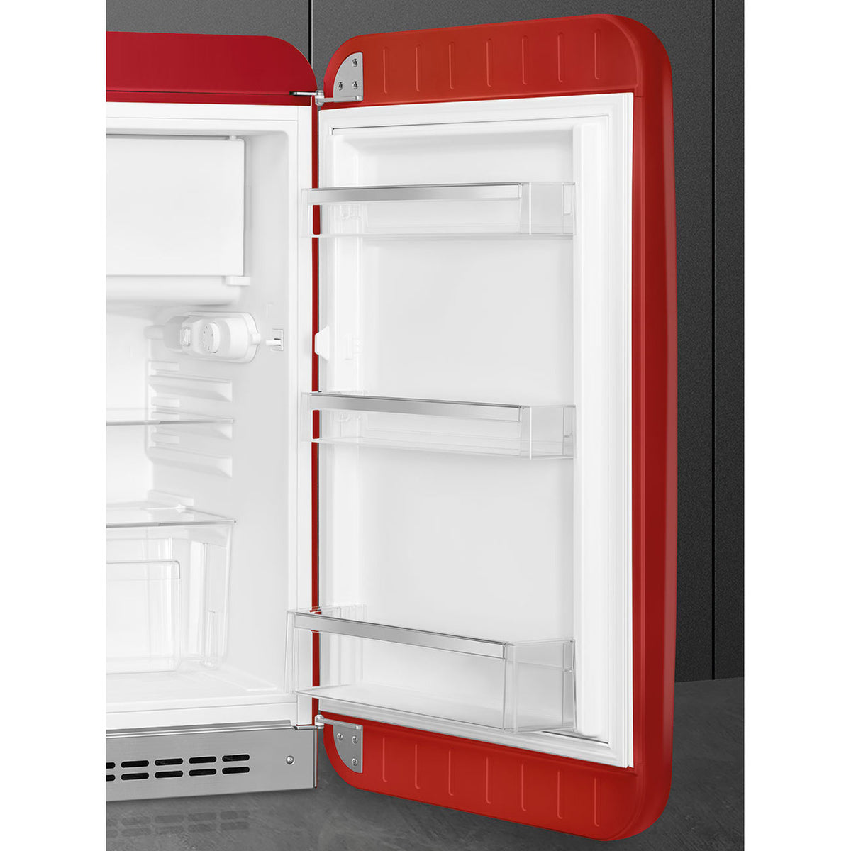 SMEG 50's Retro Style FAB10 Mini Fridge with Internal Freezer Compartment - Red, Right Hinge