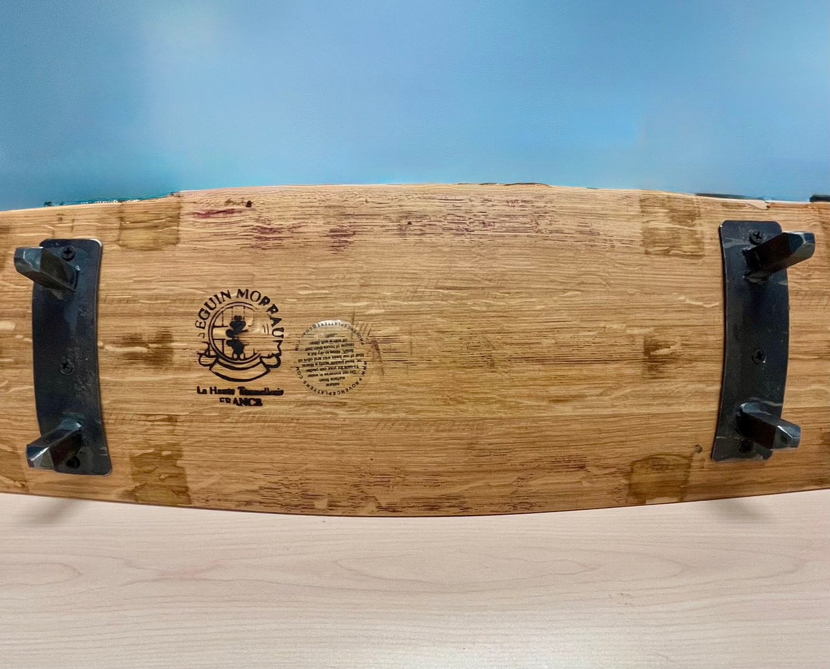 37 x 8.5 Inch Vintage Oak Wine Barrel Board