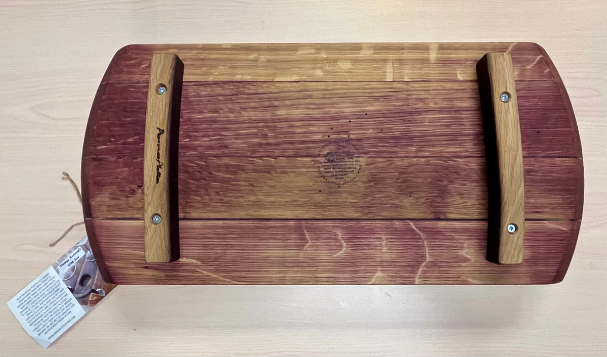 21 x 10 Inch Rectangular Vintage Platter with Wooden Feet
