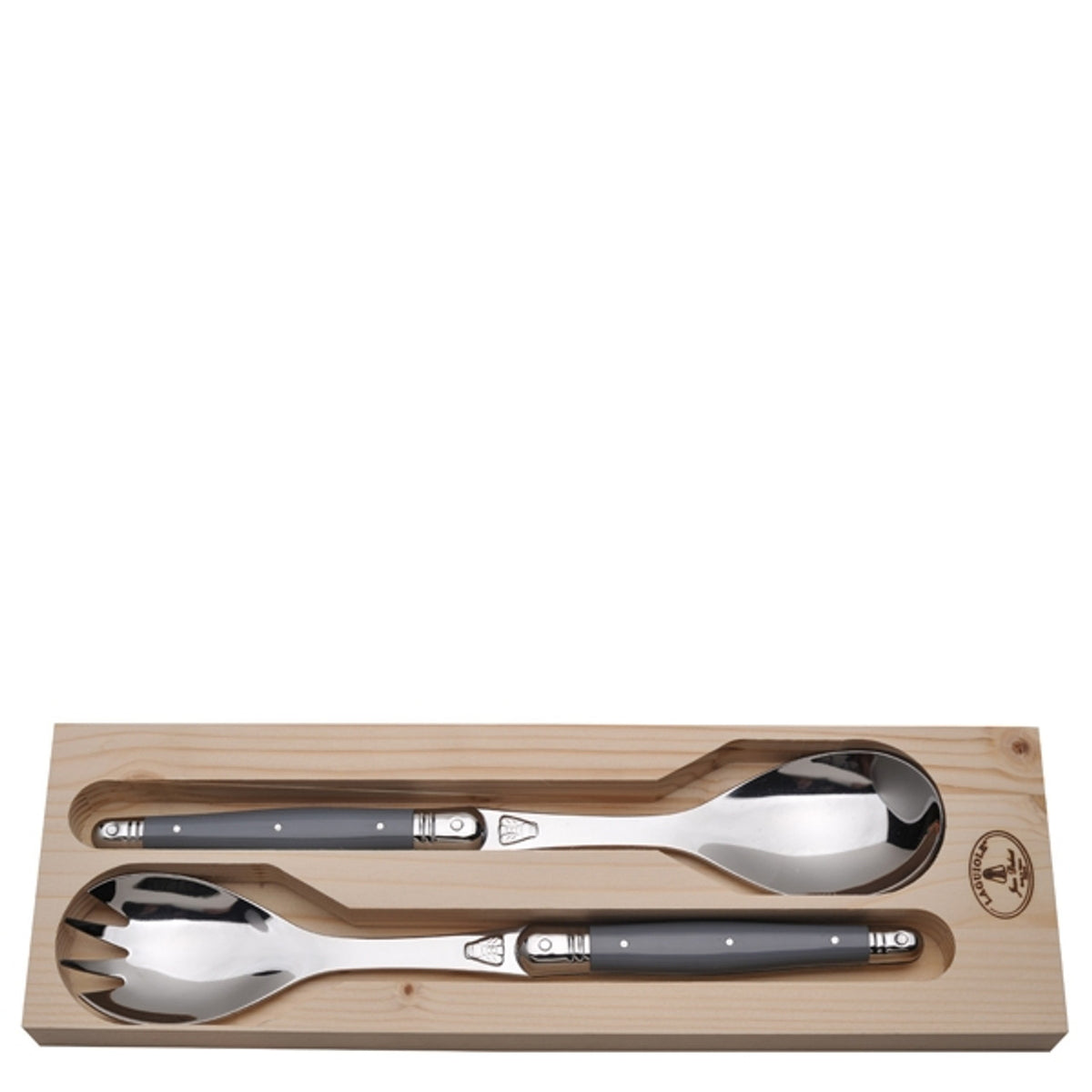 Jean Dubost Salad Server Set with Gray Handles