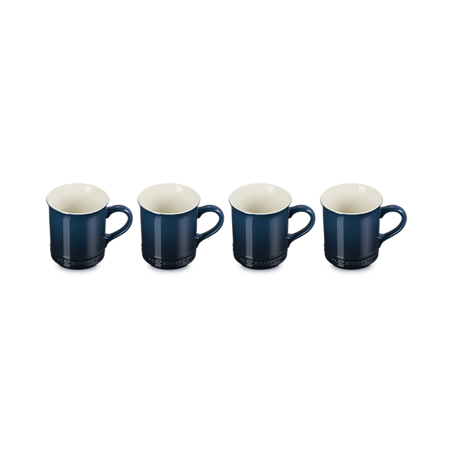 Le Creuset Stoneware Classic Set of (4) Coffee Mugs - Nuit