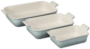 Le Creuset Heritage 3 Piece Rectangular Baking Dish Set - Sea Salt