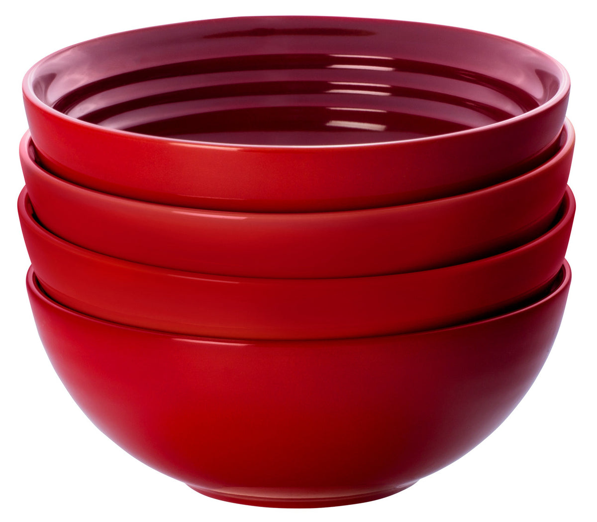 Le Creuset Stoneware Set of (4) 22 oz. Soup Bowls - Cerise
