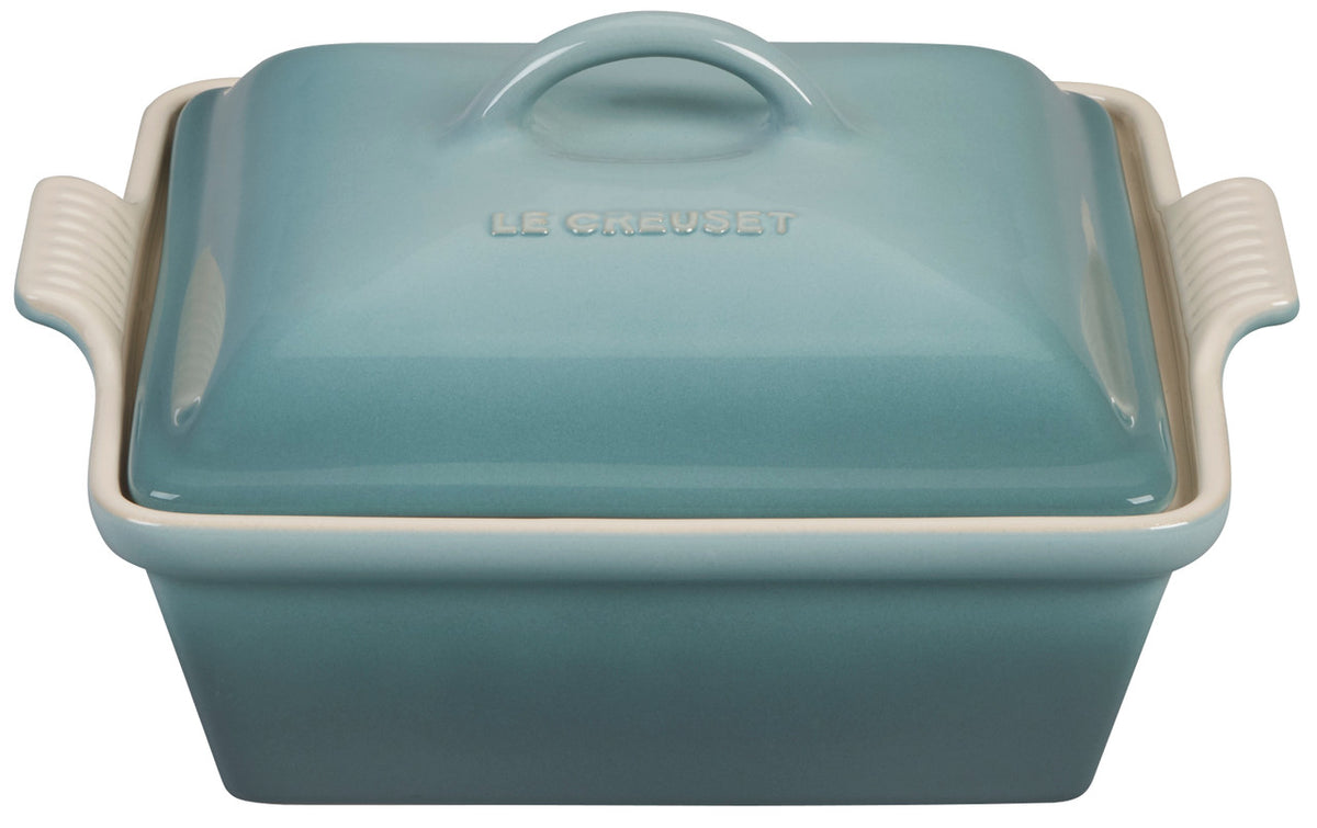 Le Creuset Stoneware Heritage 2.25 qt. Covered Square Casserole - Sea Salt