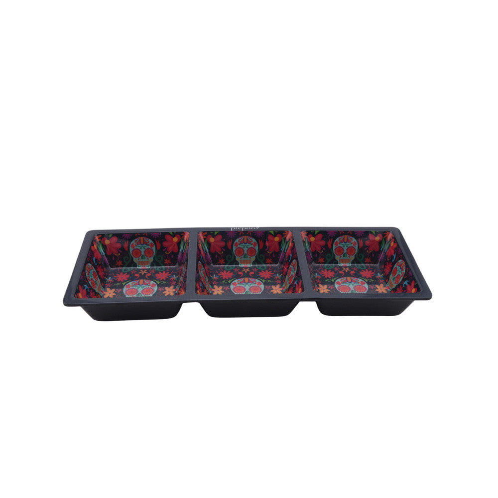 Prepara Day of the Dead 3 Section Serving Tray