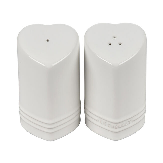 Le Creuset Heart Salt and Pepper Shakers - White