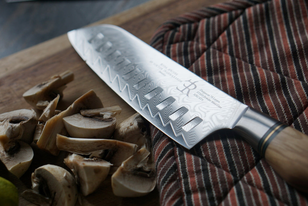 Ryda ST650 Damascus 7 inch Santoku Knife