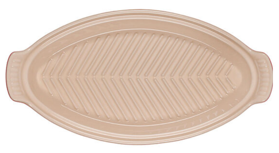 Le Creuset 1.75 qt. Fish Baker - Cerise with Gold Knob