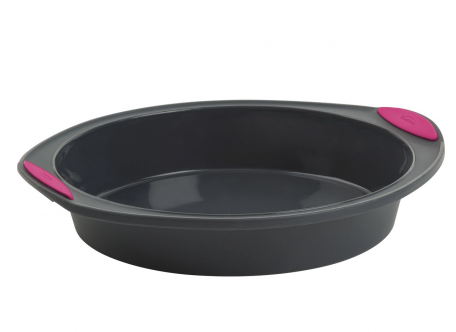 Trudeau 9” Round Fuschia Cake Pan - Structure Silicone