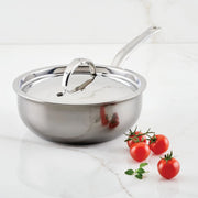 Hestan NanoBond Titanium Stainless Steel 2 qt. Saucier Pan with Lid