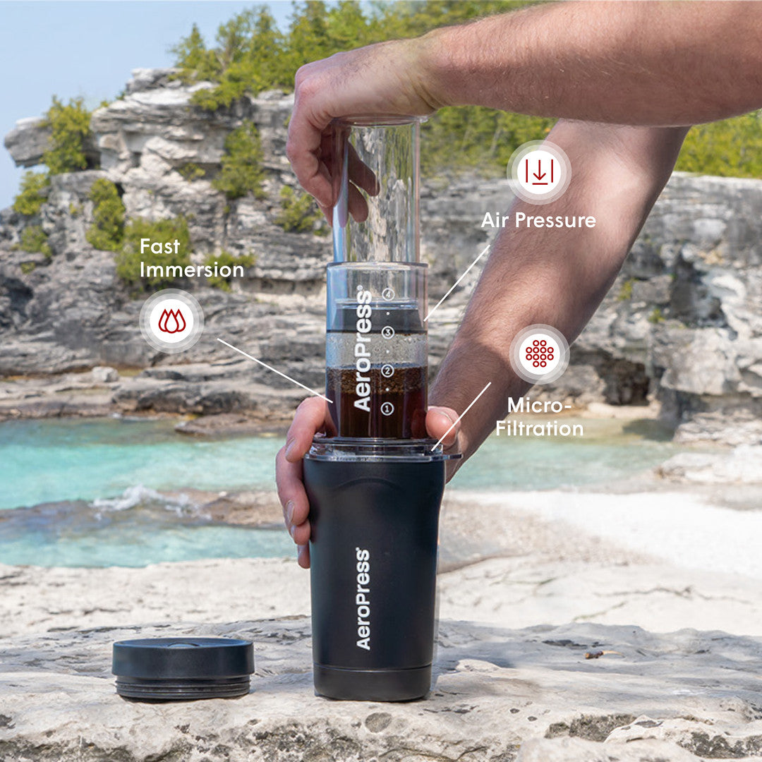 Aeropress Go Plus Coffee Maker Set - Black