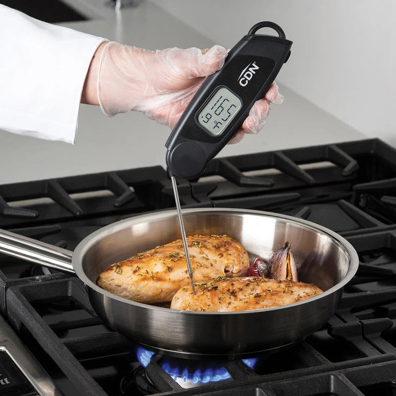 CDN Waterproof Folding Thermocouple Thermometer - Black