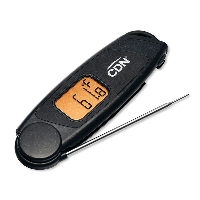 CDN Waterproof Folding Thermocouple Thermometer - Black