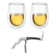 Zwilling 3 Piece White Wine Glass & Opener Gift Set