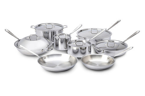 All-Clad D3 Stainless 14-Piece Cookware Set with Straight Sides