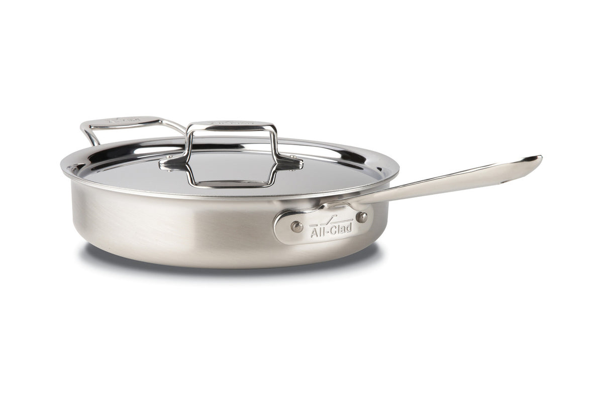 All-Clad d5 Brushed Stainless 3 Quart Saute Pan with Lid
