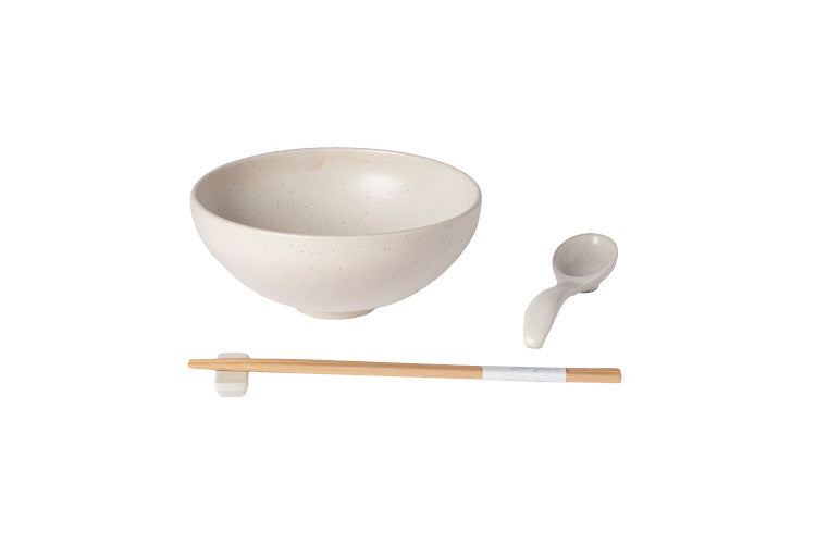 Casafina Pacifica Ramen Bowl Gift Set - Vanilla