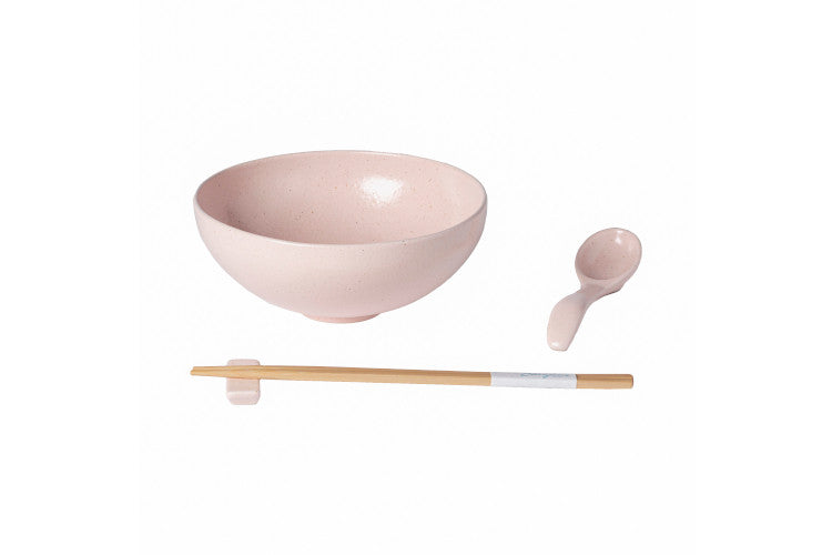 Casafina Pacifica Ramen Bowl Gift Set - Marshmallow Rose