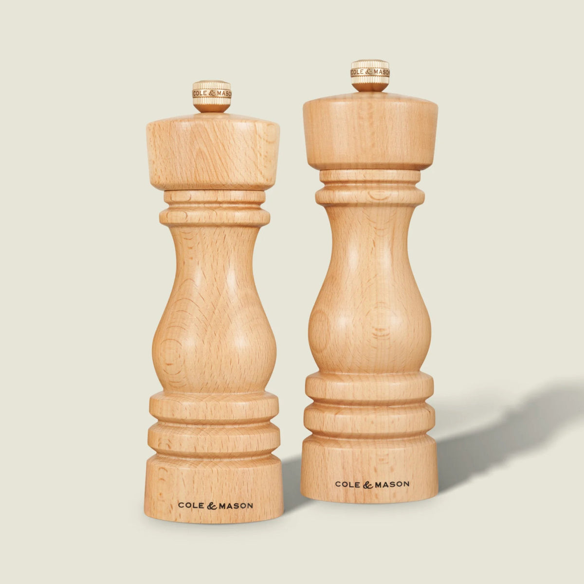Cole & Mason London 7" Natural Wood Salt and Pepper Set