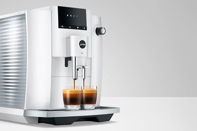 Jura E4 Automatic Coffee Machine - Piano White
