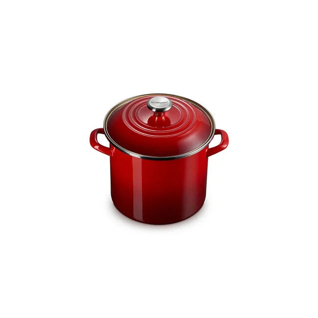 Le Creuset Enamel on Steel Stockpots with Stainless Steel Knobs - Cerise