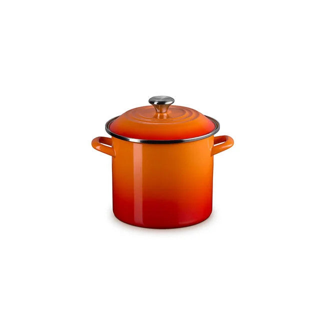 Le Creuset Enamel on Steel Stockpots with Stainless Steel Knobs - Flame