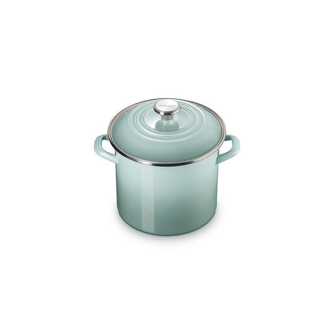 Le Creuset Enamel on Steel Stockpots with Stainless Steel Knobs - Sea Salt