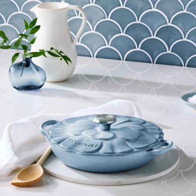 Le Creuset Signature Petal 2.25 Qt. Braiser - Coastal Blue