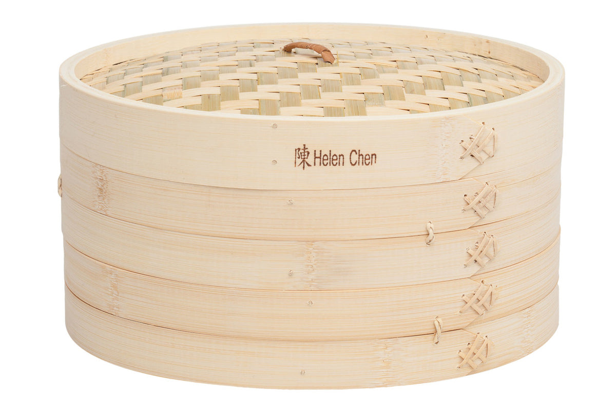 Helen's Asian Kitchen Bamboo Steamer Baskets with Lid