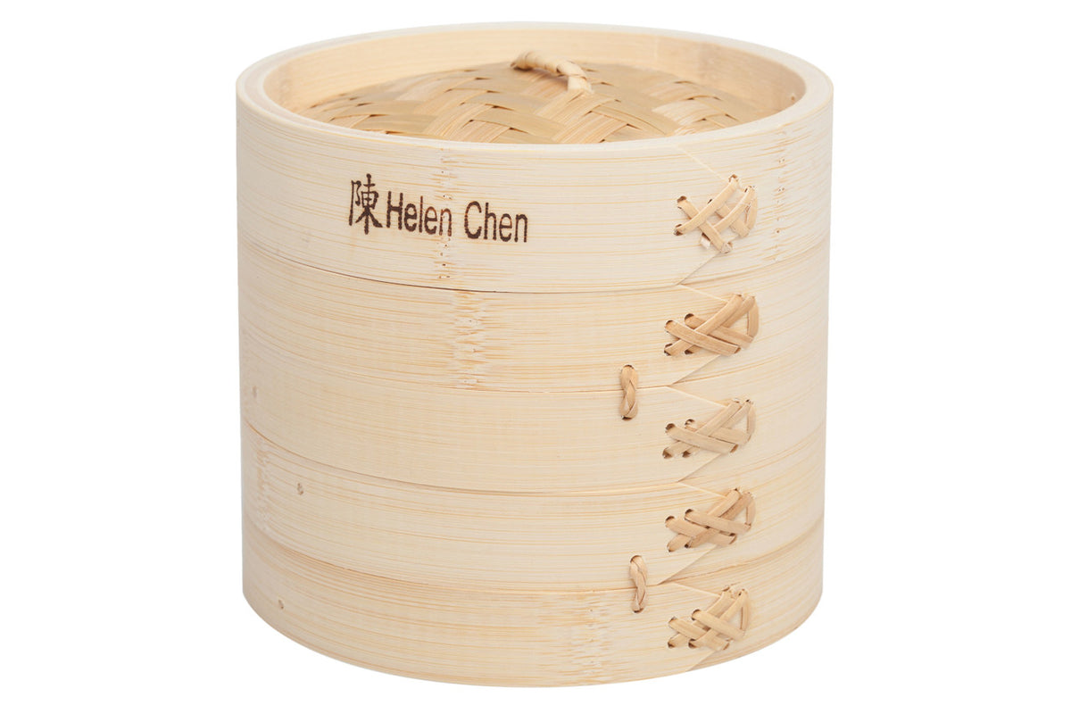 Helen's Asian Kitchen Bamboo Steamer Baskets with Lid