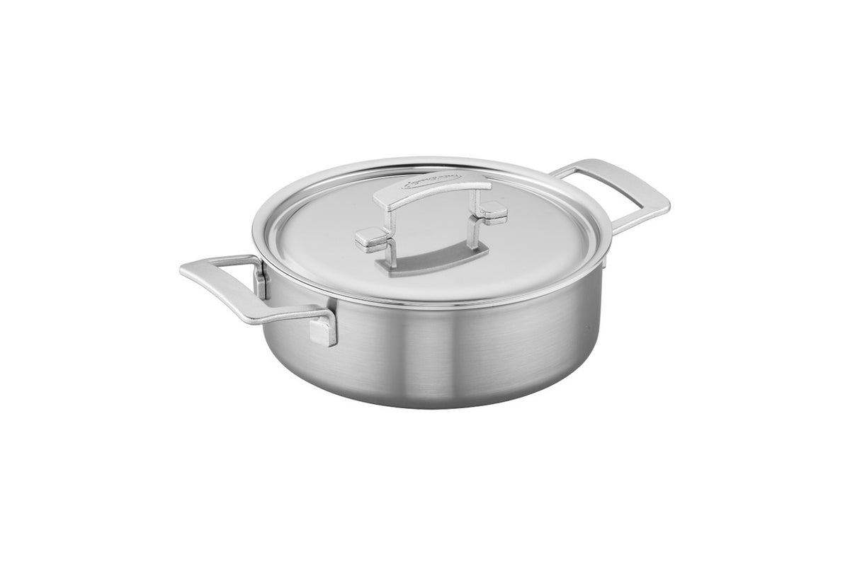 Demeyere Industry5 Stainless Steel 4 Quart Deep Saute Pan with Lid