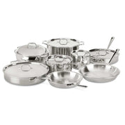 All-Clad D3 Stainless 10-Piece Cookware Set with Pour Lips