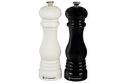 Le Creuset 8 Inch Salt and Pepper Mill Set Black and White