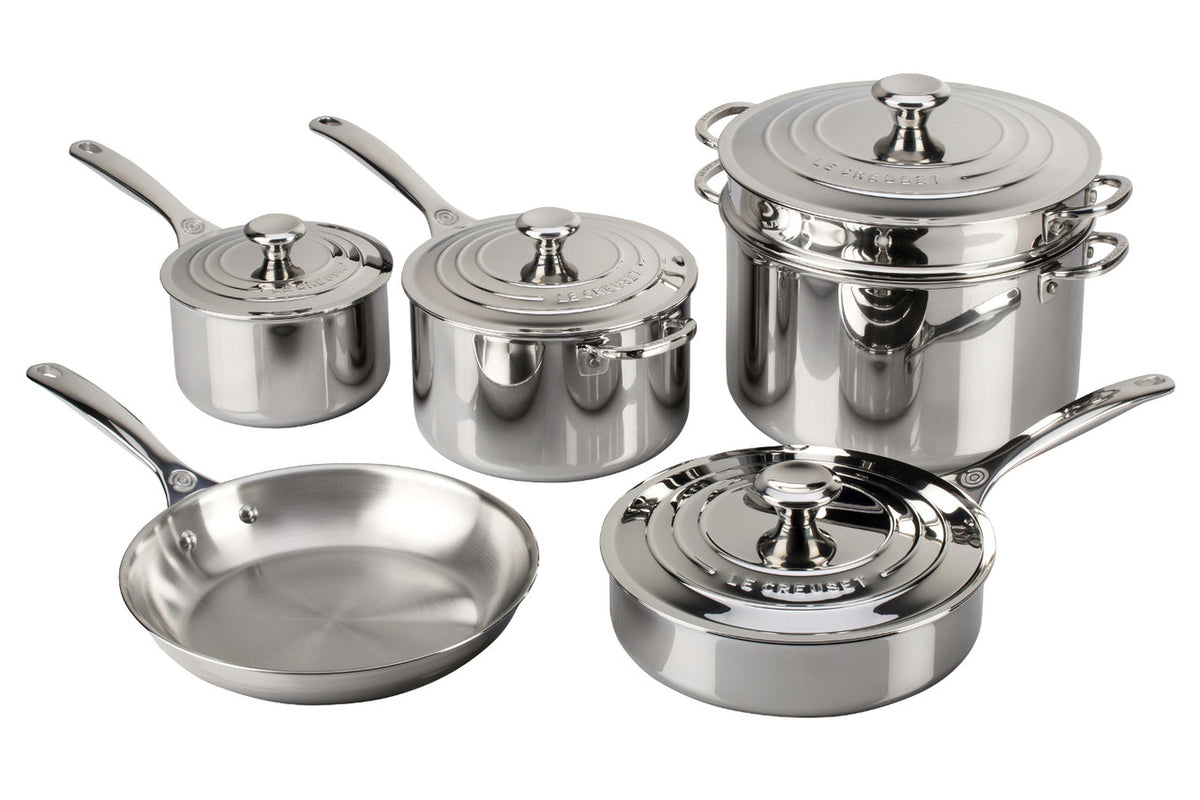 Le Creuset Premium Stainless Steel 10-Piece Cookware Set