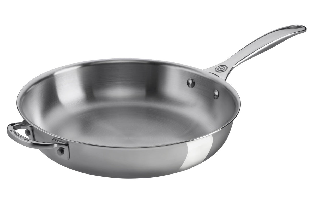 Le Creuset Premium Stainless Steel 12.5 inch Deep Fry Pan with Helper Handle