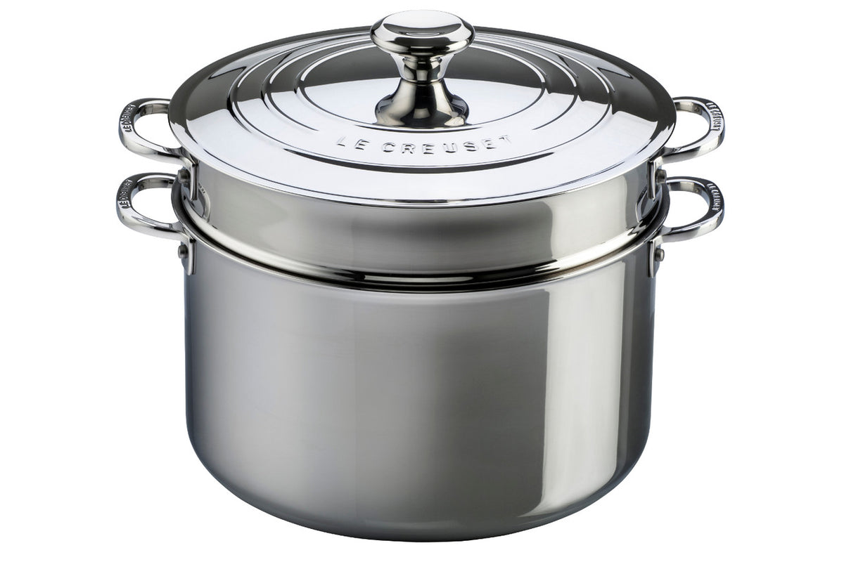 Le Creuset Premium Stainless Steel 9 Quart Stock Pot with Lid and Insert