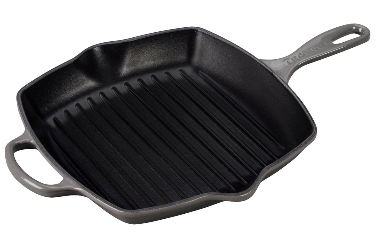 Le Creuset Signature Cast Iron 10.25 inch Square Skillet Grill - Oyster