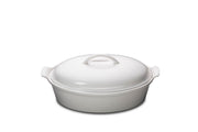Le Creuset Stoneware Heritage 4 qt. Covered Oval Casserole - White