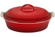 Le Creuset Stoneware Heritage 4 qt. Covered Oval Casserole - Cerise