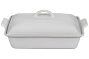 Le Creuset Stoneware Heritage 4 qt. Covered Rectangular Casserole - White