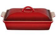 Le Creuset Stoneware Heritage 4 qt. Covered Rectangular Casserole - Cerise