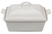Le Creuset Stoneware Heritage 2.25 qt. Covered Square Casserole -White