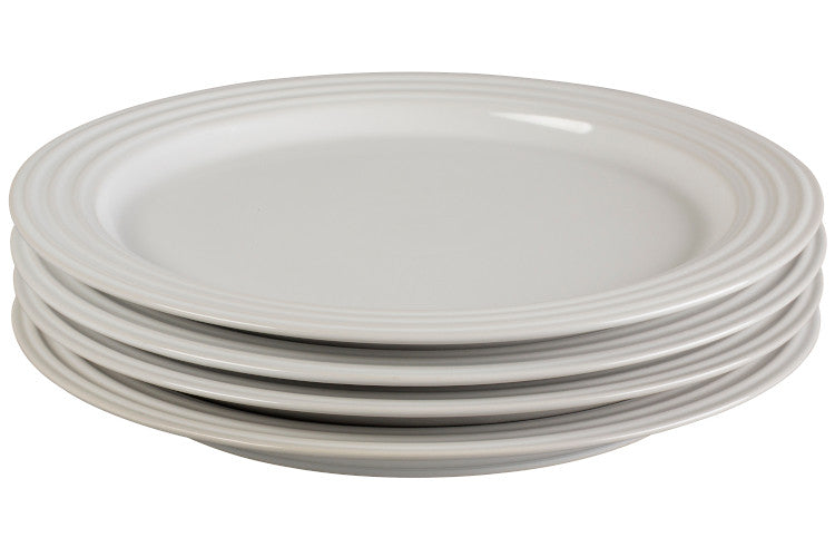 Le Creuset Stoneware Set of (4) 10.5 inch Dinner Plates - White